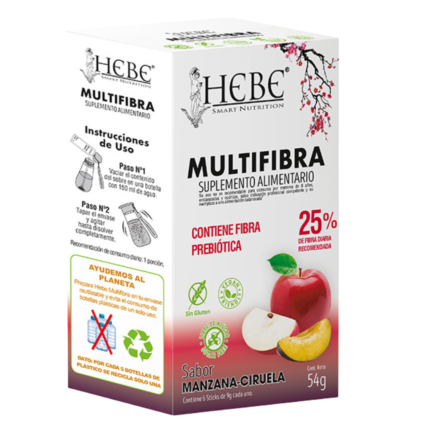 Hebe Multifibra sabor manzana-ciruela 6x9g